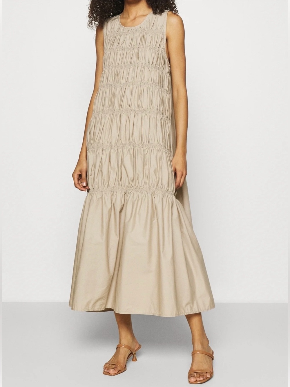 Gestuz Cream Lena Ruched Dress, size 4-6 (s) US